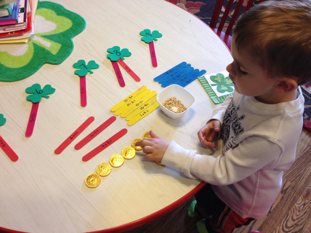 St Patrick Day Activities: shamrock maths